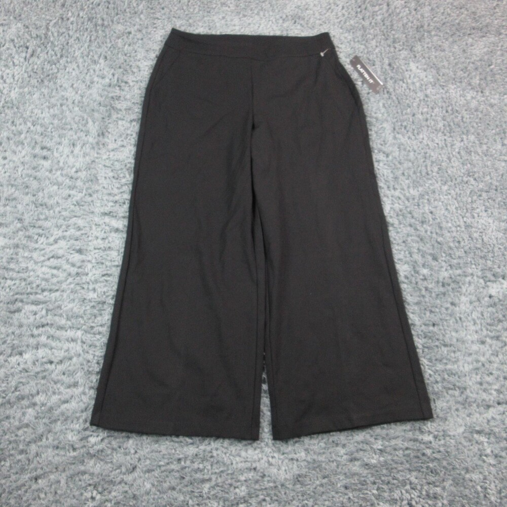 Tribal Dress Pants Womens XL Black Ponte Wide Leg Pull On Flatten It 35x29.5 NWT